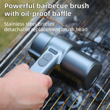 3-in-1 Black Cordless Electric Grill Cleaner Built-in LED & USB Charging - Waterproof High Power BBQ Cleaning Brush with 2-Speed Setting