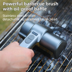 3-in-1 Black Cordless Electric Grill Cleaner Built-in LED & USB Charging - Waterproof High Power BBQ Cleaning Brush with 2-Speed Setting