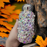 Pink Square Crystal Handmade Luxury Diamond Insulated Water Bottle – Bling Rhinestone 304 Stainless Steel Pocket Mug (260ml)