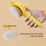 2 Pcs Pink Pet Self-Cleaning Slicker Brush for Cats and Dogs - Rabbit Ear Design with Stainless Steel Needles and ABS Handle - Gentle Deshedding and Massage Tool for Long Hair Breeds
