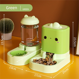 Green  Cat & Dog Automatic Feeder & Waterer Set – 2-in-1 Dry & Wet Separation Station with 2200ml Food & 1000ml Water Capacity