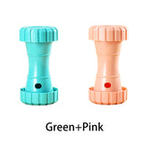 2 Pack（Green+Pink）: Cat and Dog Treat Dispenser Toy – Interactive, Durable, Bite-Resistant Slow-Feeder, Dumbbell and Tire-Shaped Pet Toy