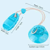 Blue Slipper-Style Dog Toy — Suction Cup Design: Durable, Chew-Resistant Teether for Mental Stimulation, Independent Play, and Energy Expenditure — Pet Dog Chewing Toy