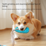 Blue Slipper-Style Dog Toy — Suction Cup Design: Durable, Chew-Resistant Teether for Mental Stimulation, Independent Play, and Energy Expenditure — Pet Dog Chewing Toy - Top-Down View