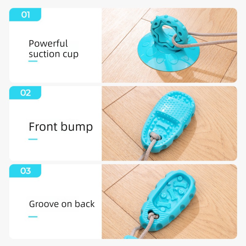 Perple Slipper-Style Dog Toy — Suction Cup Design: Durable, Chew-Resistant Teether for Mental Stimulation, Independent Play, and Energy Expenditure — Pet Dog Chewing Toy