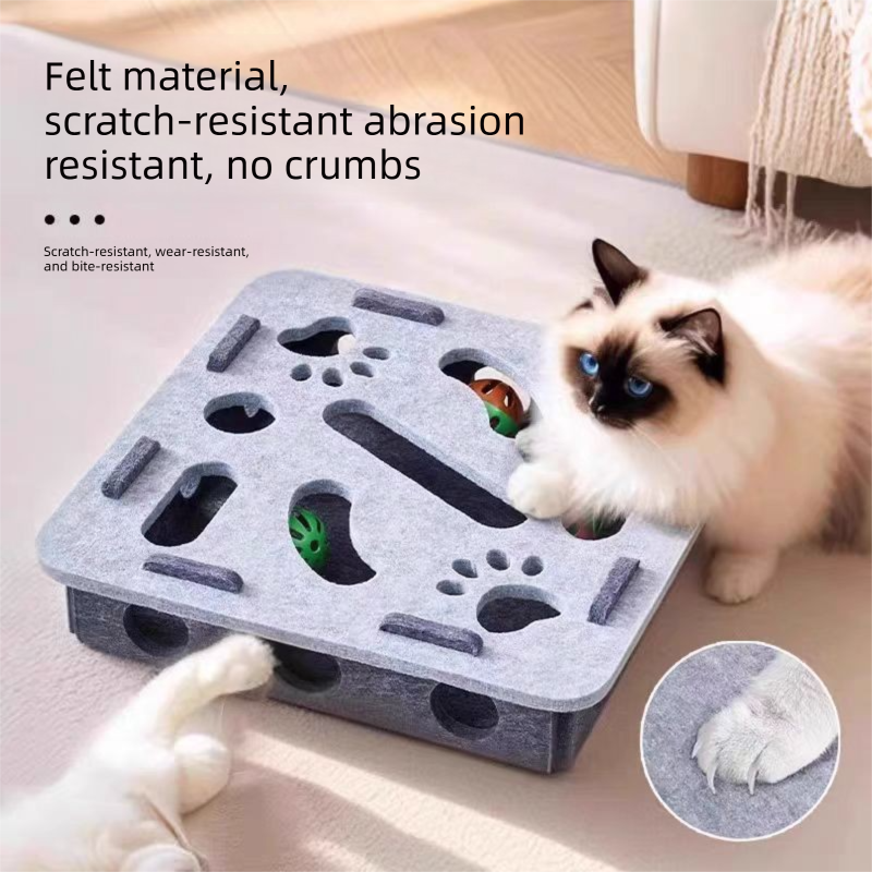 2-piece Green cat toy set—featuring square and flower shapes—is an excellent choice for feline entertainment and relaxation. It also serves as a fun maze for kittens and pets, and includes six bells.