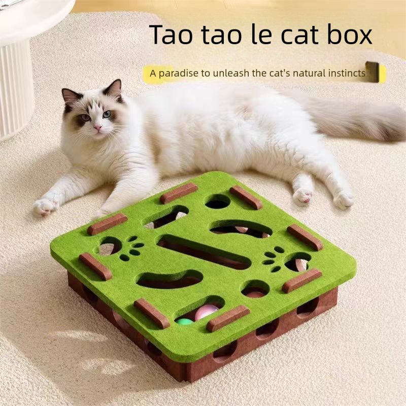 2-piece Grey cat toy set—featuring square and flower shapes—is an excellent choice for feline entertainment and relaxation. It also serves as a fun maze for kittens and pets, and includes six bells.