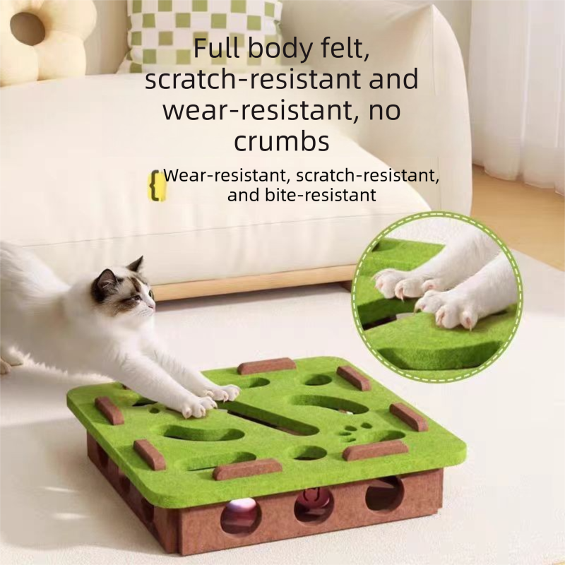 2-piece White cat toy set—featuring square and flower shapes—is an excellent choice for feline entertainment and relaxation. It also serves as a fun maze for kittens and pets, and includes six bells.
