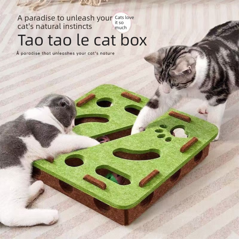 2-piece White cat toy set—featuring square and flower shapes—is an excellent choice for feline entertainment and relaxation. It also serves as a fun maze for kittens and pets, and includes six bells.