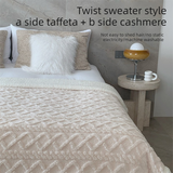 Grey 180*200cm Double Blanket, Taffeta Fleece Blanket, Thick Winter Quilt, Lambswool Coral Fleece Small Blanket, Office Nap Blanket, Sofa Cover Blanket, Bedding, Machine Washable - Top-Down View
