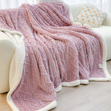 Purple 180*200cm Double Blanket, Taffeta Fleece Blanket, Thick Winter Quilt, Lambswool Coral Fleece Small Blanket, Office Nap Blanket, Sofa Cover Blanket, Bedding, Machine Washable