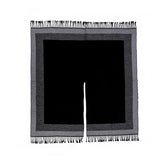 Grey elegant women's tassel cape shawl scarf, multi-functional all-in-one warm and comfortable winter shawl scarf, convenient for home, travel, and office wear, stylish and beautiful with tassels. - Front View