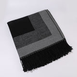 Pink elegant women's tassel cape shawl scarf, multi-functional all-in-one warm and comfortable winter shawl scarf, convenient for home, travel, and office wear, stylish and beautiful with tassels. - Top-Down View