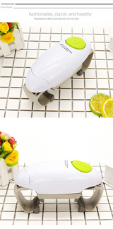 White Upgraded One-Touch Electric Can Opener — Dual-Handle Design, Automatic Hands-Free Can/Bottle Opener, ABS Material, Battery-Powered (Batteries Not Included), Designed for the Kitchen