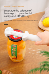 Blue Multi-Functional Adjustable Can and Bottle Opener - Heavy Duty Jar Opener for Seniors, Women, and Weak Hands - Easy Grip Kitchen Gadget for Jars, Bottles, and Cans - Rear View