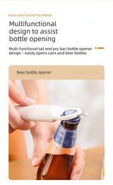 Blue Multi-Functional Adjustable Can and Bottle Opener - Heavy Duty Jar Opener for Seniors, Women, and Weak Hands - Easy Grip Kitchen Gadget for Jars, Bottles, and Cans