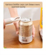 Blue Multi-Functional Adjustable Can and Bottle Opener - Heavy Duty Jar Opener for Seniors, Women, and Weak Hands - Easy Grip Kitchen Gadget for Jars, Bottles, and Cans - Low Angle
