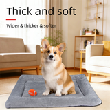 Grey S size Plush Flannel Pet Bed with Removable Sponge - Waterproof, Extra Wide & Thickened, Soft Four Seasons Pet Sleeping Mat for Dogs and Cats