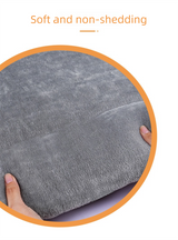 Grey S size Plush Flannel Pet Bed with Removable Sponge - Waterproof, Extra Wide & Thickened, Soft Four Seasons Pet Sleeping Mat for Dogs and Cats - Top-Down View
