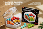 White Hexagonal Pocket Rainbow Bead Puzzle — A Mini Logic Game with Original Levels, an Interactive Educational Toy for Parents