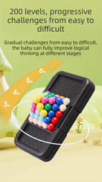 White Hexagonal Pocket Rainbow Bead Puzzle — A Mini Logic Game with Original Levels, an Interactive Educational Toy for Parents