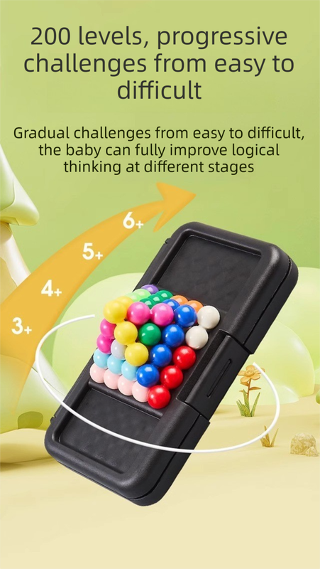 White Hexagonal Pocket Rainbow Bead Puzzle — A Mini Logic Game with Original Levels, an Interactive Educational Toy for Parents