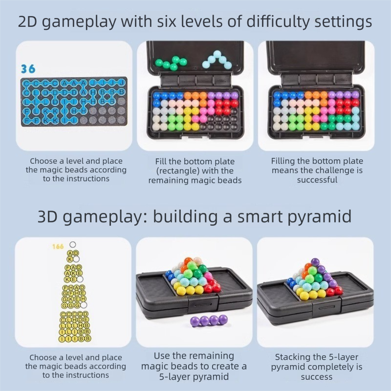White Hexagonal Pocket Rainbow Bead Puzzle — A Mini Logic Game with Original Levels, an Interactive Educational Toy for Parents