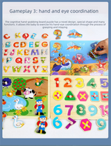 Toddler  Peg Puzzle — An educational and entertaining matching toy featuring letters, numbers, shapes, and everyday objects; an early learning and developmental toy suitable for children aged 3 and up【number Style】