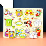 Toddler Peg Puzzle — An educational and entertaining matching toy featuring letters, numbers, shapes, and everyday objects; an early learning and developmental toy suitable for children aged 3 and up【articles for daily use Style】