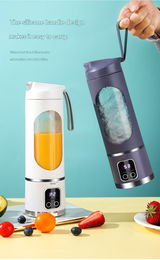 2-piece White and Green 7.4V Portable Blender Smoothie Maker 450ml Wireless Rechargeable Juicer Cup with 12-Blade Stainless Steel Cutter, LED Digital Display, USB Charging Personal Blender for Travel Gym Office Home - Extra Image