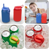 4-piece(Purple and Grey and Green and Blue) Reusable Soda Can Lid with Straw and Carrying Handle - Spill-Proof Plastic Can Cover for Standard 2.13 Inch Cans, Portable Beverage Protector with Flip-Top Design, BPA-Free Drink Can Converter for Outdoor Partie - 45-Degree Angle