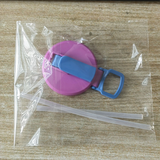 4-piece(Purple and Grey and Green and Blue) Reusable Soda Can Lid with Straw and Carrying Handle - Spill-Proof Plastic Can Cover for Standard 2.13 Inch Cans, Portable Beverage Protector with Flip-Top Design, BPA-Free Drink Can Converter for Outdoor Partie - Close-Up Angle
