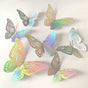 3D Butterfly Wall Stickers - Iridescent Silver Paper - 72pcs Set, Hollow Cut Design, Removable Decor for Home, Party, Wedding,Easy Peel and Stick-Style C