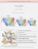 3D Butterfly Wall Stickers - Iridescent Silver Paper - 72pcs Set, Hollow Cut Design, Removable Decor for Home, Party, Wedding,Easy Peel and Stick-Style C