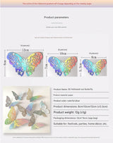 3D Butterfly Wall Stickers - Iridescent Silver Paper - 72pcs Set, Hollow Cut Design, Removable Decor for Home, Party, Wedding, Easy Peel and Stick-Style E