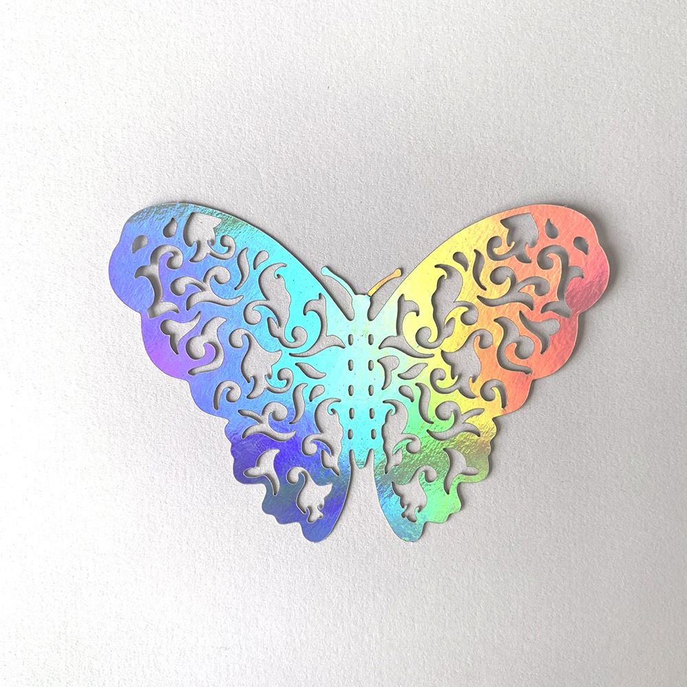 3D Butterfly Wall Stickers - Iridescent Silver Paper - 72pcs Set, Hollow Cut Design, Removable Decor for Home, Party, Wedding, Easy Peel and Stick-Style E