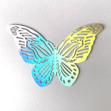 3D Butterfly Wall Stickers - Iridescent Silver Paper - 72pcs Set, Hollow Cut Design, Removable Decor for Home, Party, Wedding, Easy Peel and Stick-Style E