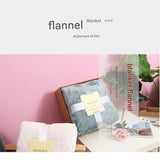 Grey 130*150cm Flannel Fleece Blanket - Quilted Diamond Pattern, Soft & Warm Polyester Throw for Office Nap, Sofa, Travel & Bed Use