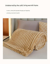 200*230cm Red Solid Colour Flannel Throw Blanket - Thick Double-Sided Fleece with Ribbed Texture - Soft throw blanket& Lightweight for Sofa, Bed, Office Nap, Air-Conditioned Rooms - Durable, Machine Washable, Non-Shedding - Top-Down View