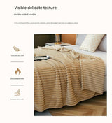 100*150cm Brown Solid Colour Flannel Throw Blanket - Thick Double-Sided Fleece with Ribbed Texture - Soft throw blanket& Lightweight for Sofa, Bed, Office Nap, Air-Conditioned Rooms - Durable, Machine Washable, Non-Shedding
