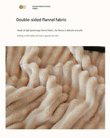100*150cm Light tan Solid Colour Flannel Throw Blanket - Thick Double-Sided Fleece with Ribbed Texture - Soft throw blanket& Lightweight for Sofa, Bed, Office Nap, Air-Conditioned Rooms - Durable, Machine Washable, Non-Shedding - 45-Degree Angle