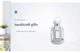 White European Style Star Cutout Metal Candle Lantern - Handcrafted Iron & Glass Decorative Lamp for Christmas, Home, Wedding, Party Easy to carry - Perfect for Living Room, Bedroom, Study