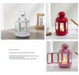 Pink European Style Star Cutout Metal Candle Lantern - Handcrafted Iron & Glass Decorative Lamp for Christmas, Home, Wedding, Party Easy to carry - Perfect for Living Room, Bedroom, Study