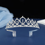2-piece Silvery and Golden Birthday Girl Tiara and Sash Set - Elegant Rhinestone Alloy Crown with , Glitter 