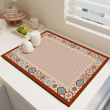 Diatom Mud Kitchen Counter Mat - Quick Dry Absorbent Non-Slip Draining Pad for Sink Benchtop 50cm x 80cm(Flying Through the Desert)