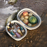 Grey Foldable Collapsible Bucket - 16L Portable Space Saving Basin for Laundry Cleaning Outdoor Use - Top-Down View