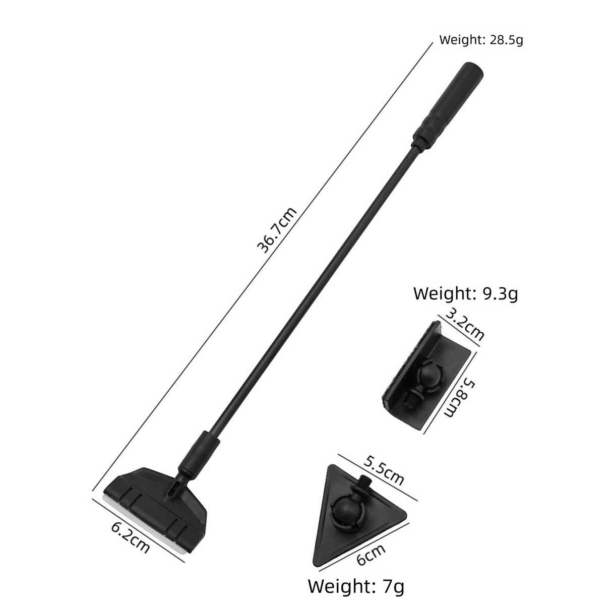 Black Stainless Steel Aquarium Cleaning Tool Kit - 5 Piece Fish Tank Maintenance Set with Tweezers Scissors Algae Scraper Spatula