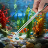 Silver Stainless Steel Aquarium Cleaning Tool Kit - 5 Piece Fish Tank Maintenance Set with Tweezers Scissors Algae Scraper Spatula - Top-Down View
