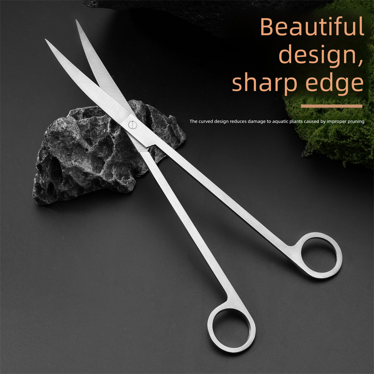 Silver Stainless Steel Aquarium Cleaning Tool Kit - 5 Piece Fish Tank Maintenance Set with Tweezers Scissors Algae Scraper Spatula