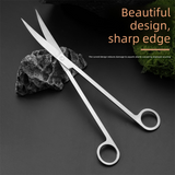 Silver Stainless Steel Aquarium Cleaning Tool Kit - 5 Piece Fish Tank Maintenance Set with Tweezers Scissors Algae Scraper Spatula - 45-Degree Angle